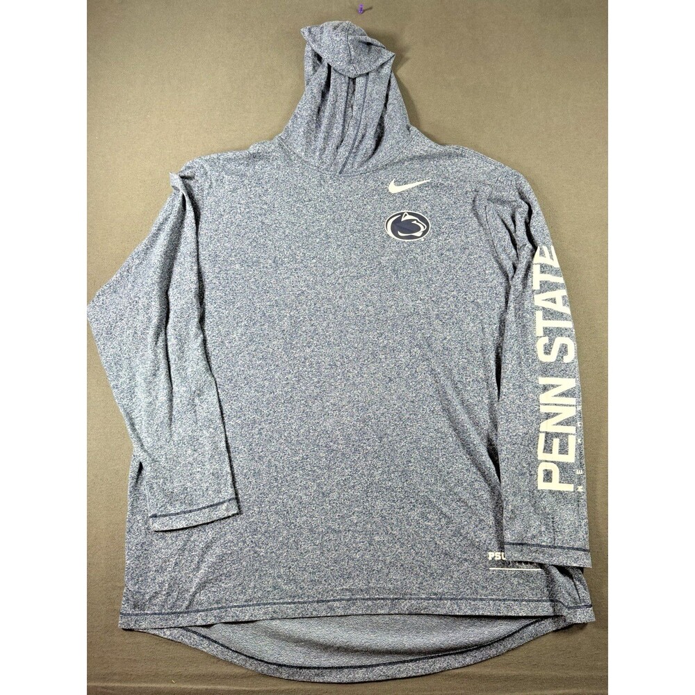 Penn State Nittany Lions Nike Hoodie Shirt Mens XXL Long Sleeve Heathered Blue
